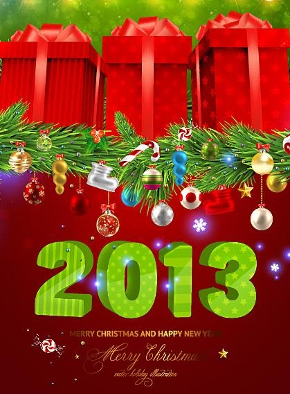 2013新年卡片矢量素材六