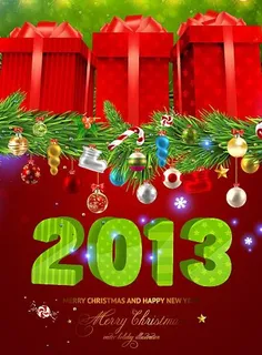 2013新年卡片矢量素材六