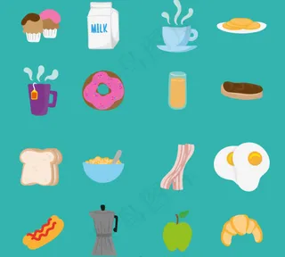 美味食物图标矢量图