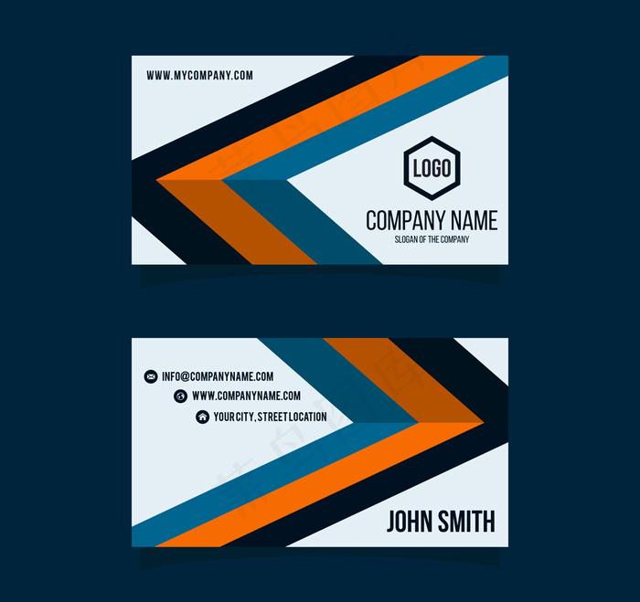 创意曲线商务名片正反面