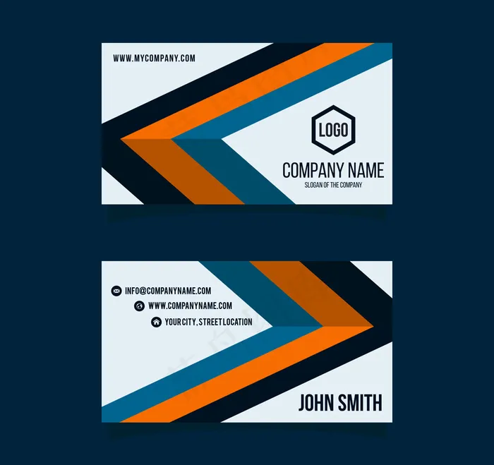 创意曲线商务名片正反面ai矢量模版下载