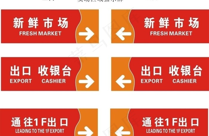 卖场区域指示牌图片cdr矢量模版下载