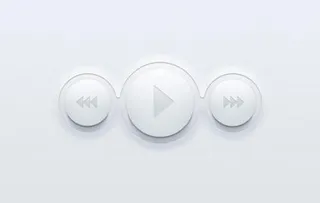 白色纹理播放按钮PSD素材