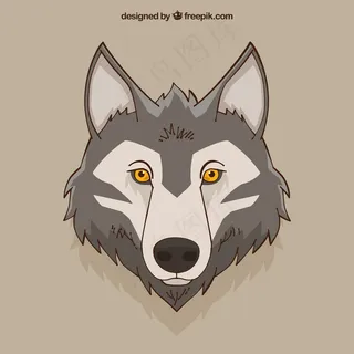 矢量卡通可爱狼