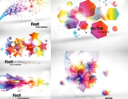 奇幻背景由简单的图形矢量素材