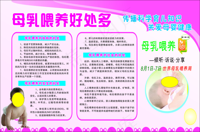 母乳喂养cdr矢量模版下载
