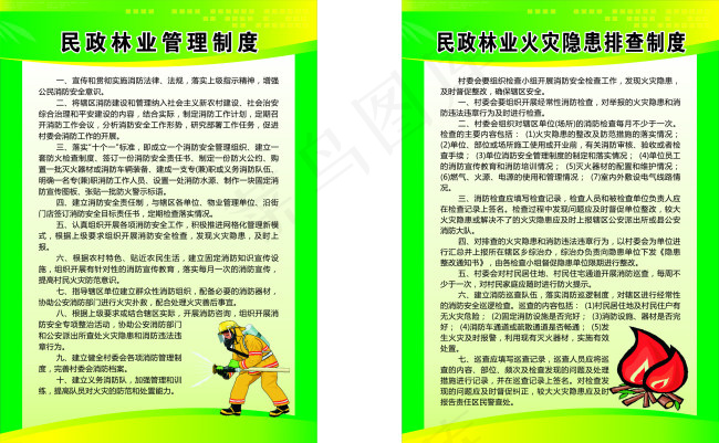 林业管理制度牌cdr矢量模版下载