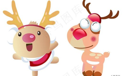 可爱麋鹿卡通矢量素材图片