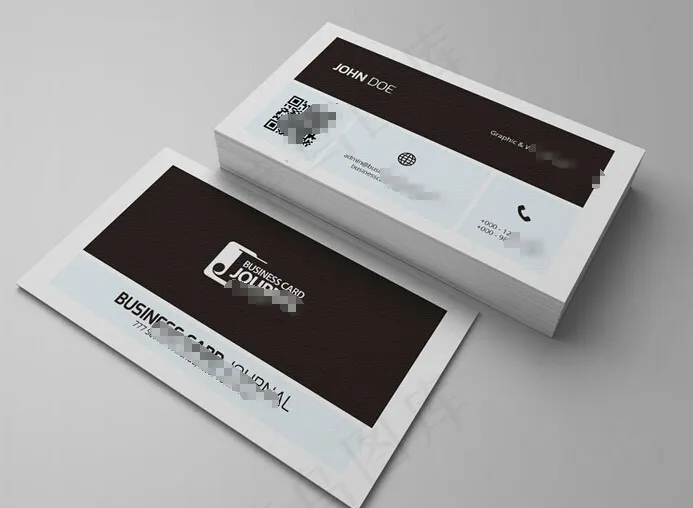 黑色名片模板psd模版下载