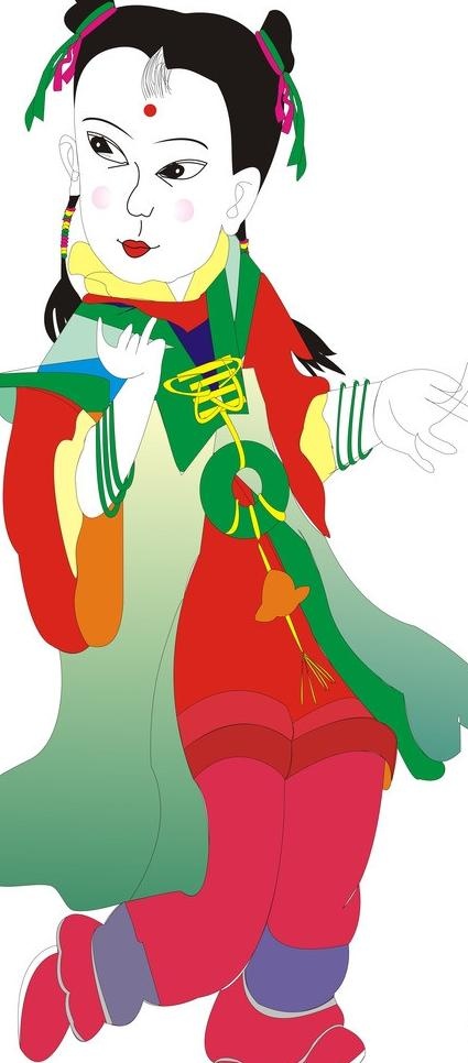 吉祥娃娃绘制图片