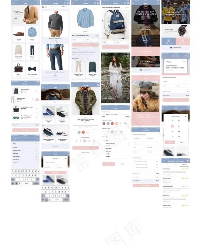 手机app界面合集设计素材(5596X6454(DPI:72))psd模版下载