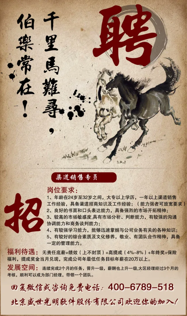 招聘海报psd模版下载