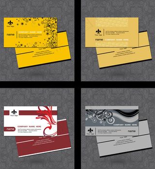 欧式花纹背景名片PSD素材