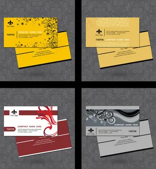 欧式花纹背景名片PSD素材