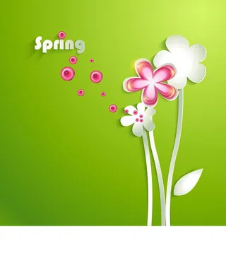 彩绘卡通花朵-矢量素材