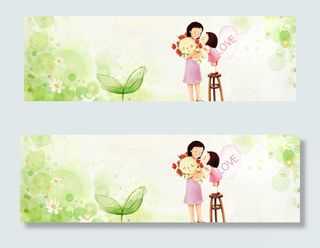 母亲节清新文艺电商海报背景素材