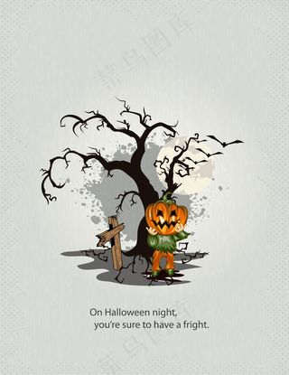 万圣节南瓜插画矢量背景