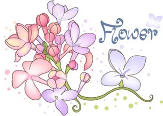 绿叶花朵植物图案矢量图