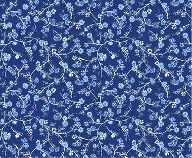 蓝色古典优雅图案 棉麻风