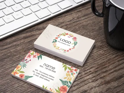 唯美清新手绘花名片模板设计