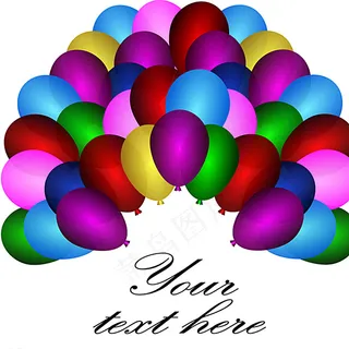 彩色气球背景矢量素材图片
