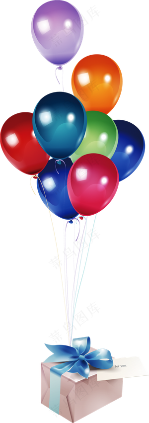 彩色气球双11海报