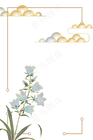 古风复古鎏金花卉方形蓝色古风复古鎏金花卉方形蓝色