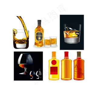 葡萄酒和啤酒矢量素材