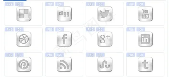 银白色媒体图标下载