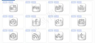 银白色媒体图标下载