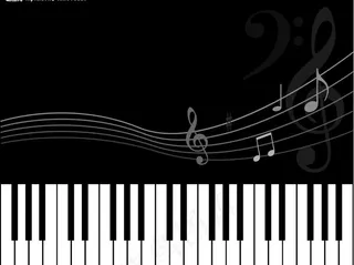 矢量音符 黑白音符 动感音符 钢琴...