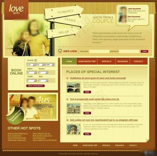 欧洲蜜月之旅PSD网页模板