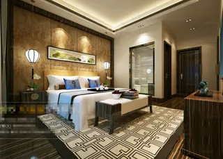  欧式主卧室效果图模板下载