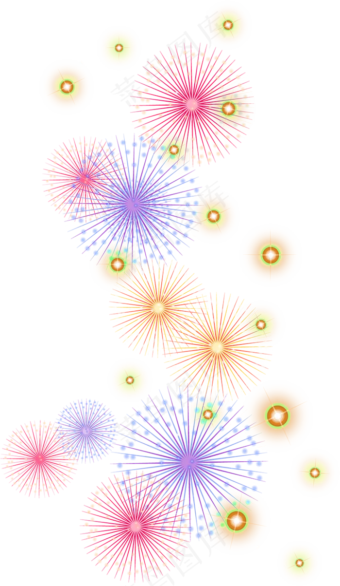 2018新春彩色烟花焰火海报素材
