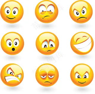 卡通QQ表情头像矢量图 AI