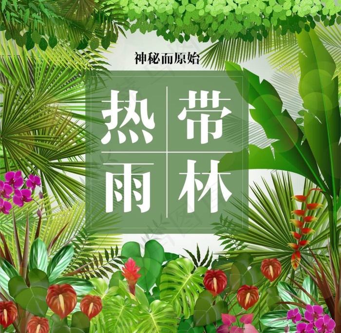 热带植物海报素材eps,ai矢量模版下载