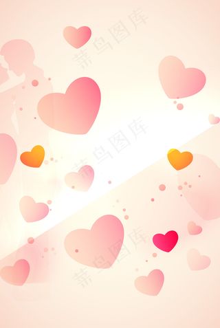 红色爱心情人节底纹展板户外广告背景