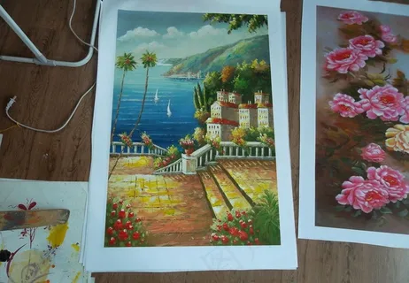 地中海油画图片