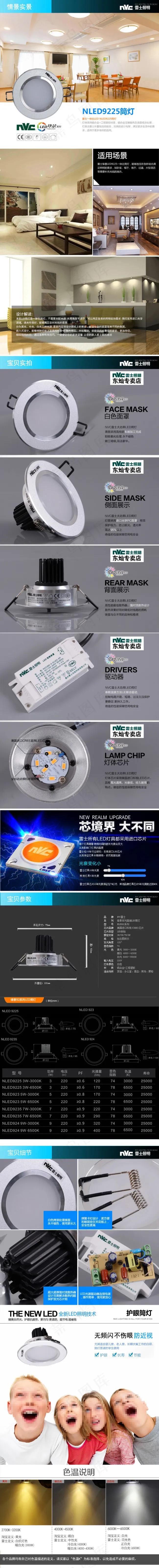 电器卤素射灯详情页psd模版下载