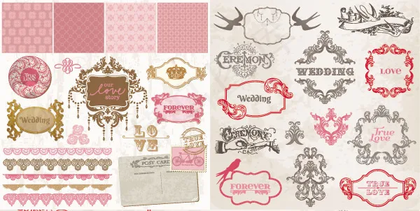 多款欧式底纹边框素材eps,ai矢量模版下载