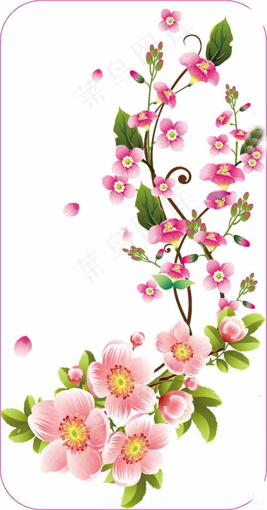 桃花手机壳ai矢量模版下载