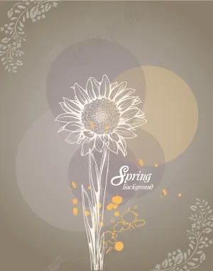 春天开花的花卉背景矢量插画