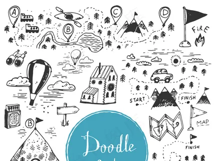 2017经典手绘欧美风户外活动探险...