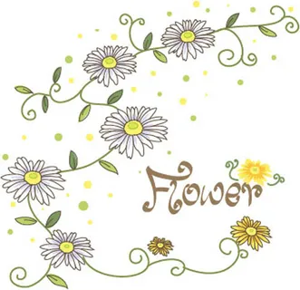 绿叶花朵图案矢量图