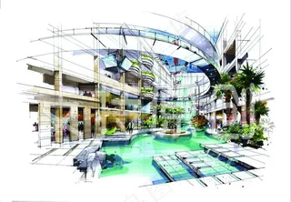 手绘 建筑效果 景观设计图片