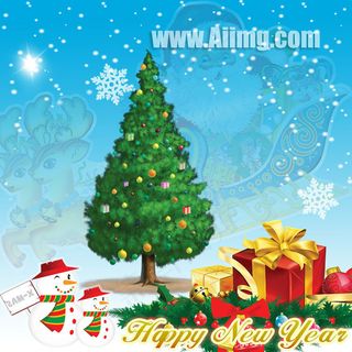 圣诞树雪人圣诞节素材