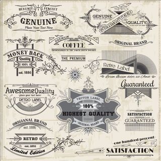 欧式复古花纹花边—矢量素材01