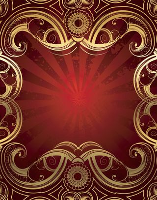 金叶线条丝绸鎏金矢量素材