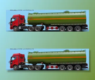 军绿色化工液体运输车