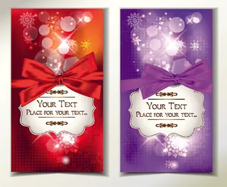 彩色丝带时尚卡片矢量素材